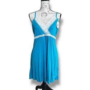 Hotouch Lace Chemise Slip Dress Aqua XL